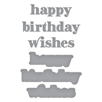 Spellbinders Die Happy Birthday Wishes Etched Dies S3-514