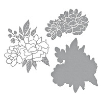 Spellbinders Die Peony Celebration Etched Dies S4-1333
