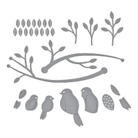 Spellbinders Die Perched Birds Etched Dies S4-1338