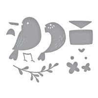 Spellbinders Die Love Note Bird Etched Dies S4-1352
