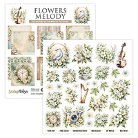 Flowers Melody Paper Pad - 12" x 12" (12 Sheets) By Scrap Boys