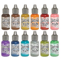 Tim Holtz Distress Oxide Ink Pads And ReInkers 12 Colours Set 1