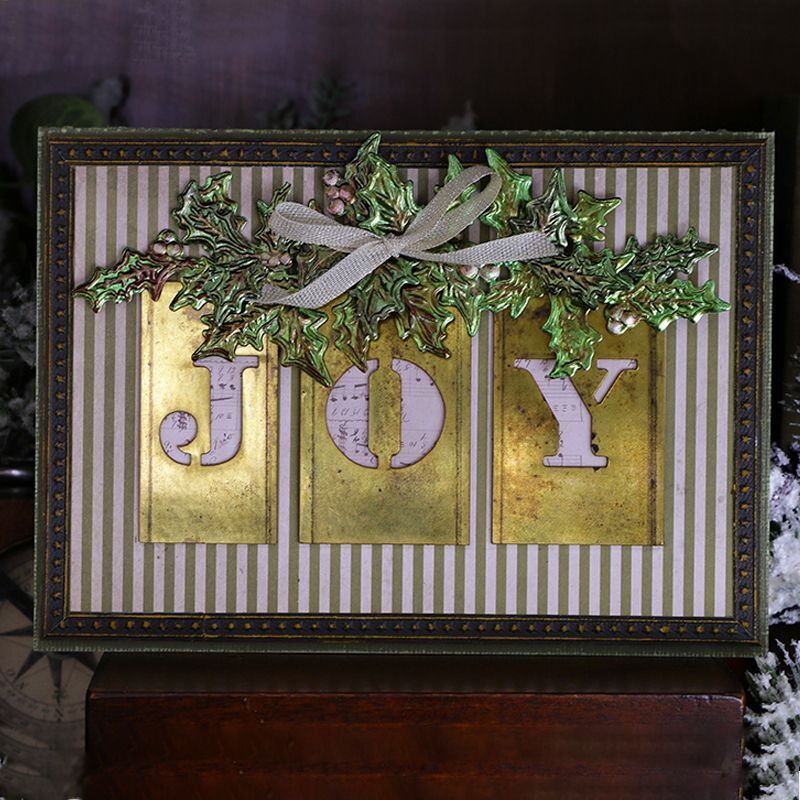 Sizzix 3D Impresslits Cut and Emboss Folder Holly by Tim Holtz 663295