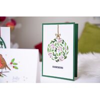 Sizzix Layered Clear Stamps Set 4PK Leafy Ornament