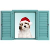 Joy Riders Car Window Cling Holiday Puppy