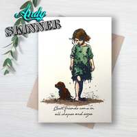 Creative Expressions Andy Skinner Best Friends 3.5in x 5.25in Pre-Cut Rubber Stamp