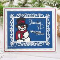 Sue Wilson Dies Festive Stained Glass Snowman CED3260