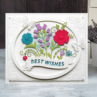 Creative Expressions Sue Wilson Floral Wishes Banner Craft Die