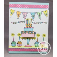 Pink Ink Impression Obsession Clear Stamps Party Cakes
