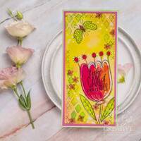 Woodware Clear Singles Petal Doodles Take Care 4 in x 6 in Stamp Set JGS861