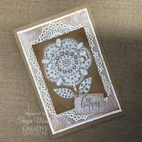Woodware Clear Singles Petal Doodles Be Happy 4 in x 6 in Stamp Set JGS862