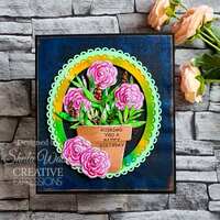 Woodware Clear Singles Flower Heads 4 in x 6 in Stamp Set JGS884