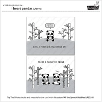 Lawn Fawn - Stamps - I Heart Pandas - LF3596