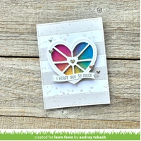 Lawn Fawn - Lawn Cuts - Stitched Happy Heart Geo Frame Add-On Dies - LF3613