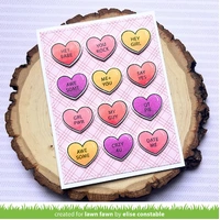 Lawn Fawn - Critter Conversation Hearts Add-On - Stamp and Die Bundle