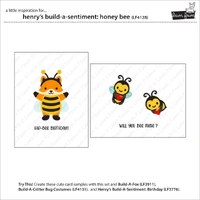 Lawn Fawn - Stamps - Henry's Build-A-Sentiment: Honey Bee - LF4128