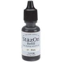 StazOn Ink Pad Jet Black PLUS Reinker Refill