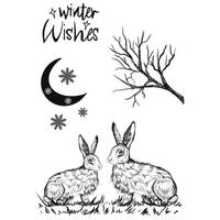 Creative Expressions Designer Boutique Moonlit Hares 4 in x 6 in Stamp Set UMSDB164