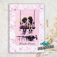 Creative Expressions Andy Skinner Friends Forever 3.5in x 5.25in Pre-Cut Rubber Stamp