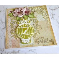 Cut and Foil Die Hotfoil Stamp Nouveau Hanging Cage