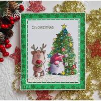 Woodware Clear Singles Mini Rudolph 3 x 4 in Stamp FRM063