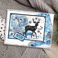 Woodware Clear Singles Winter Reindeer 4 in x 6 in Stamp Set FRS1013