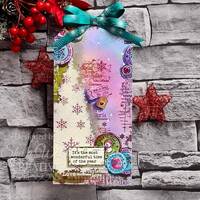 Woodware Clear Singles Snow Frosted Tree 4 in x 6 in Stamp Set FRS1015