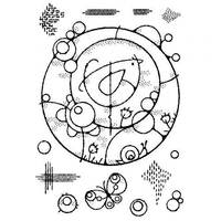 Woodware Clear Singles Bird Circle 4 x 6 Stamp