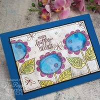 Woodware Clear Singles Petal Doodles Happy Thoughts 4 in x 6 in Stamp Set JGS857