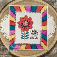 Woodware Clear Singles Petal Doodles Never Give Up 4 in x 6 in Stamp Set JGS858
