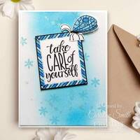 Woodware Clear Singles Petal Doodles Take Care 4 in x 6 in Stamp Set JGS861