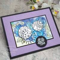 Woodware Clear Singles Petal Doodles Pretty Place 4 in x 6 in Stamp Set JGS863