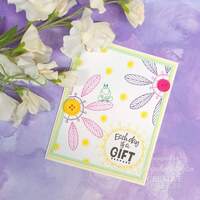 Woodware Clear Singles Petal Doodles It’s A Gift 4 in x 6 in Stamp Set JGS864