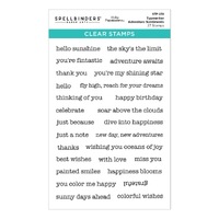 Spellbinders Clear Stamps Typewriter Adventure Sentiments STP-238