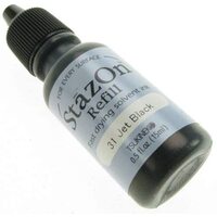 StazOn Ink Pad Jet Black PLUS Reinker Refill