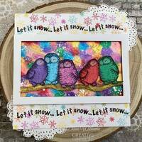 Creative Expressions Designer Boutique Snowy Owls 4 in x 6 in Stamp Set UMSDB162