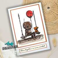 Creative Expressions Andy Skinner Time Together 4.2 in x 3.8 in Pre-Cut Rubber Stamp