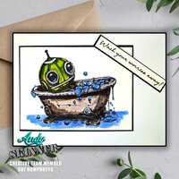Creative Expressions Andy Skinner Wash Your Worries Away 4.2 in x 3.8 in Pre-Cut Rubber Stamp