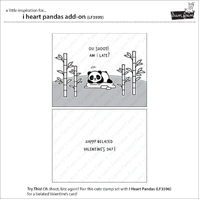 Lawn Fawn - I Heart Pandas Add-On - Stamp and Die and Colouring Stencil Bundle
