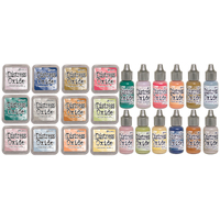 Tim Holtz Distress Oxide Ink Pads + ReInkers Ultimate Bundle 60 Colours (120pcs)