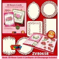 Doodey 6 Luxury Cardlayers + Decoupage Sheets 3D Roses ZV80658