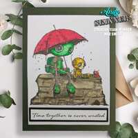 Creative Expressions Andy Skinner New Friends 4.2 in x 3.8 in Pre-Cut Rubber Stamp