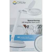 OttLite Space-Saving LED Desk Lamp with Magnifier