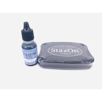 StazOn Ink Pad Jet Black PLUS Reinker Refill