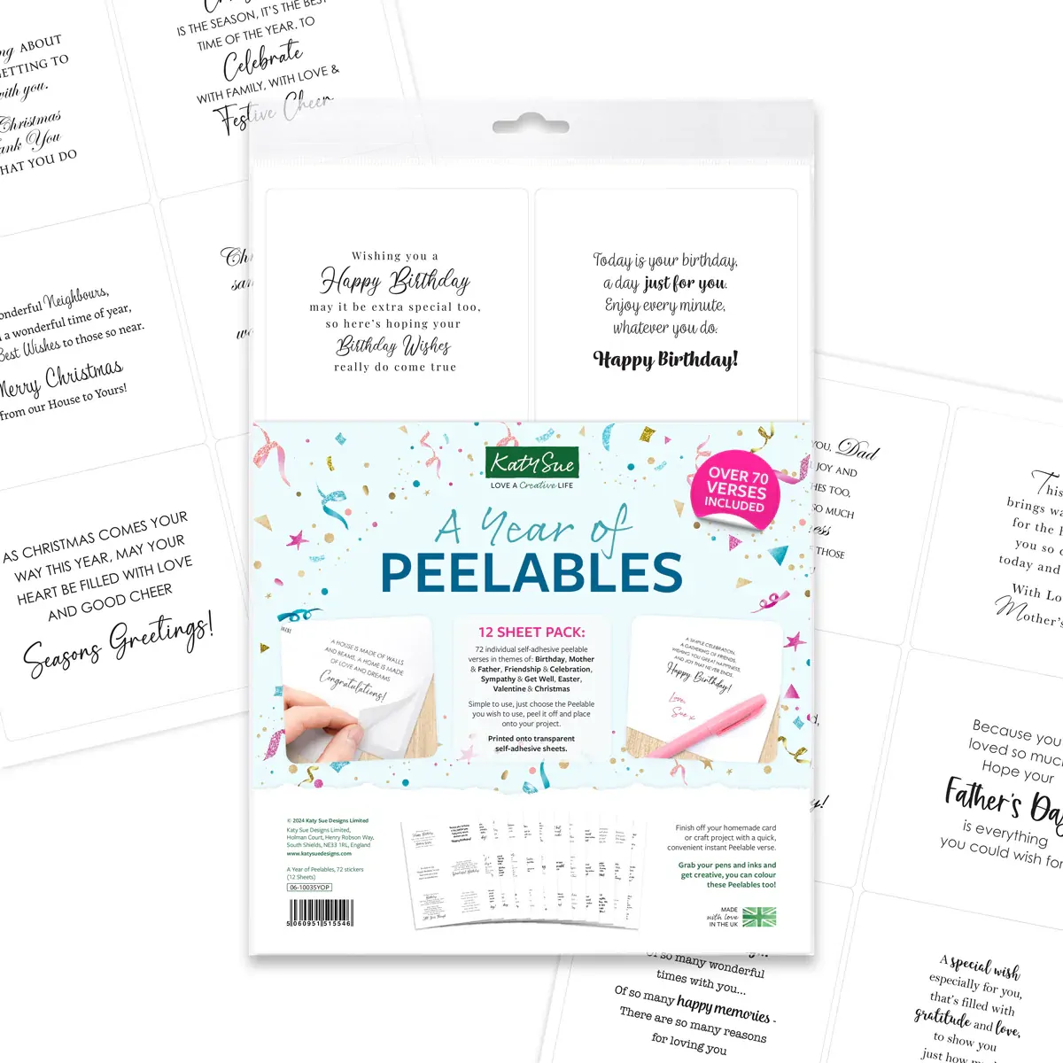 A Year of Peelables, 72 stickers By Katy Sue Designs