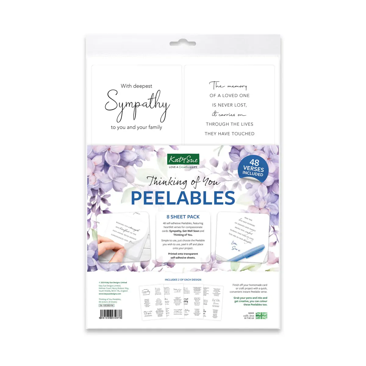 Thinking of You Peelables, 48 stickers By Katy Sue Designs
