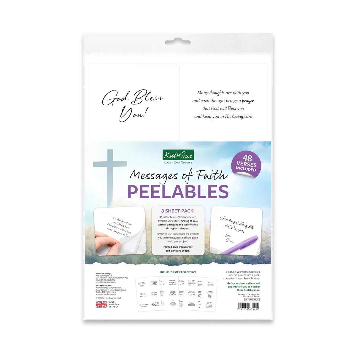 Messages of Faith Peelables, 48 stickers By Katy Sue Designs