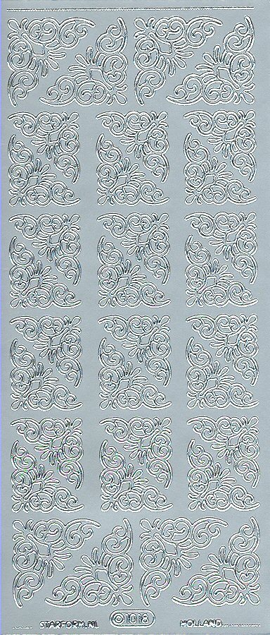 Starform Sticker Sheet 4 x 9 Inch Corners 6 Silver