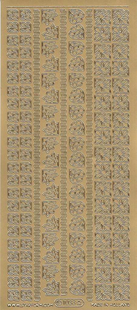 Starform Sticker Sheet 4 x 9 Inch Corners 2 Gold