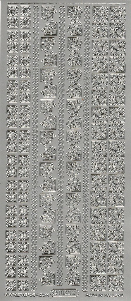 Starform Sticker Sheet 4 x 9 Inch Corners 2 Silver